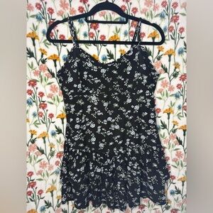 No Boundaries Black Floral Mini Dress